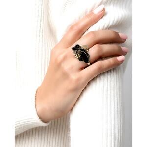 Native American Black Onyx Sterling ring size 6